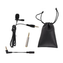 Lavalier Microphone with 1 Windscreen Muff, Condenser Lapel Clip-On Mic for DSLR