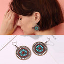 National style earrings  round hollowed Drop earrings bohemian retro flower