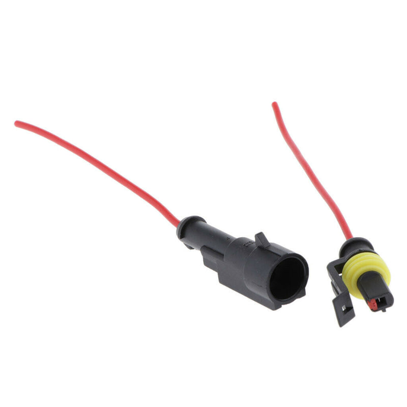 Plastic Car HID Electrical Wire Plug w/ 14AWG Cable Wire Harness 1pin-Red