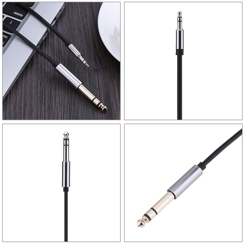 3.5mm 1/8" Male to 6.35mm 1/4" Male TRS Stereo Audio AUX Adapter Connector Cable