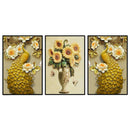 5D DIY Diamond Painting Golden Peafowl Flower Full Round Drill Embroidery  A