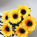 1 Bouquet 7 Heads Artificial Sunflower Faux Silk Flowers Home Wedding Decor Nice