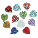 Color Random Leaf Shape 2 Holes Wooden Buttons for Sewing Crafting Pack of