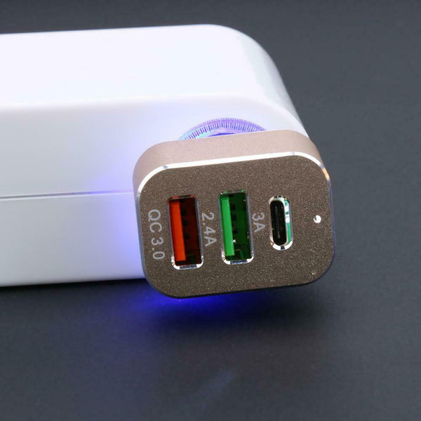 Micro USB Type-C QC3.0 3 Ports Car Charger Fast Charging for Smart Phones #JT1