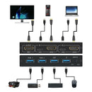 HDMI KVM Switch Ultra HD 4K for 2 PC Sharing Monitor Keyboard Mouse Printer