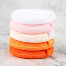 5Pcs Cotton Makeup Powder Puff with Rayon Ribbon Blush Powder Blending Puff