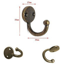 Lot 6pcs Retro Coat Hat Hook Door Wall Hanger Alloy 35 x 30mm -Bronze O1N3