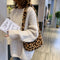 Fashion Leopard Print Crossbody Bag Women Plush Autumn Winter Pouch (Brown)