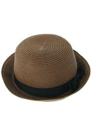 Cap Chic Hat straw/Cap summer woman sun-proof new coffee Q5P9