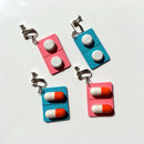 Fashion Cute Wooden Capsule Drop Earrings Funny Lovely Pills Medicine Dangl V7O3