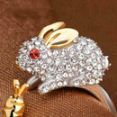 Women Cute Rabbit Animal Finger Ring Crystals Jewelry Adjusted W2G8 Gifts R F9J2