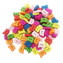 100pcs 13x9mm Tiger Shape Colorful Wood Sewing Buttons DIY Craft Scrapbook