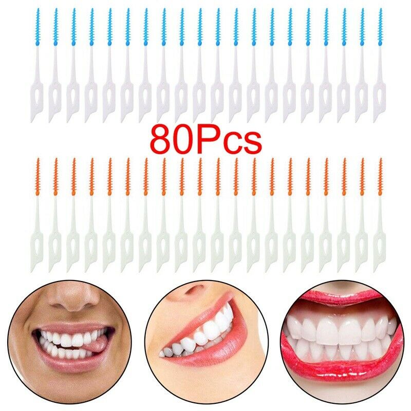 80pcs/Box Elastic massage the gums between the teeth brushing teeth brushin H7L6