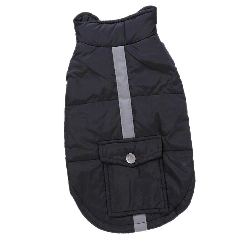 Pet Dog Cat Vest Jacket Winter Warm Windproof Costume Coat Black