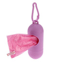 Pet Dog Cat Garbage Clean-up Pooper Bags Holder Dispenser + Poop Bags Set Pink