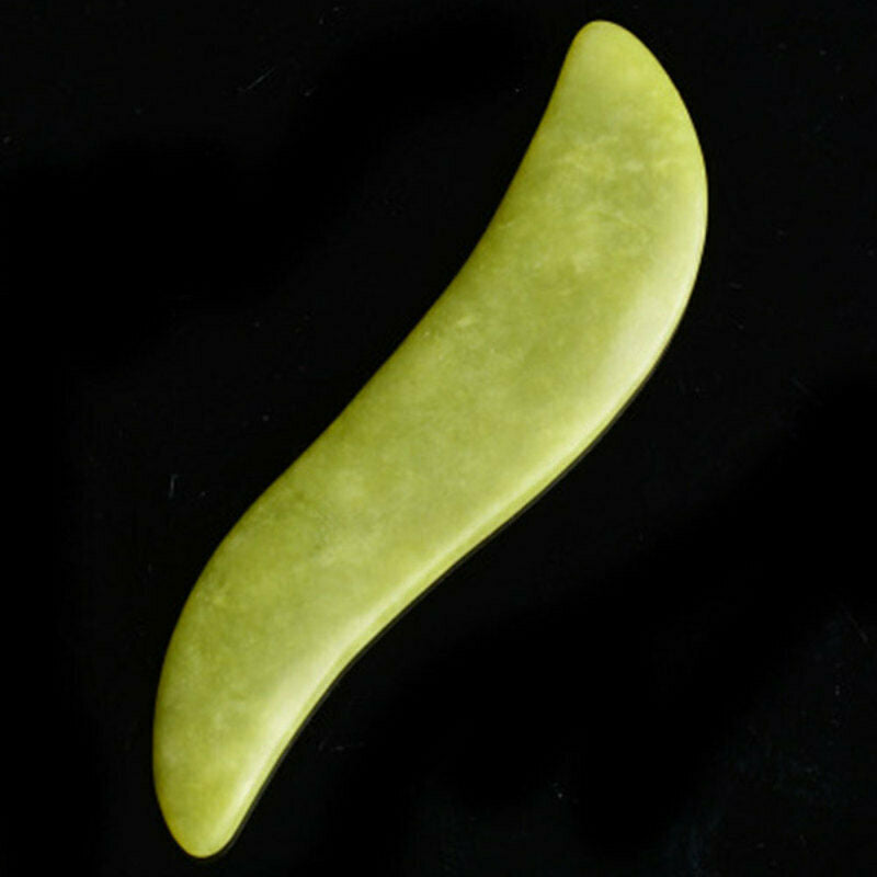 Natural S Shape Gua Sha Jade Stone Guasha Board Facial Face Massage Therap RKZ