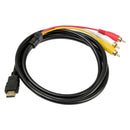1Piece HDMI to RCA Cable, HDMI Male to 3RCA AV Composite Male M/M Connector
