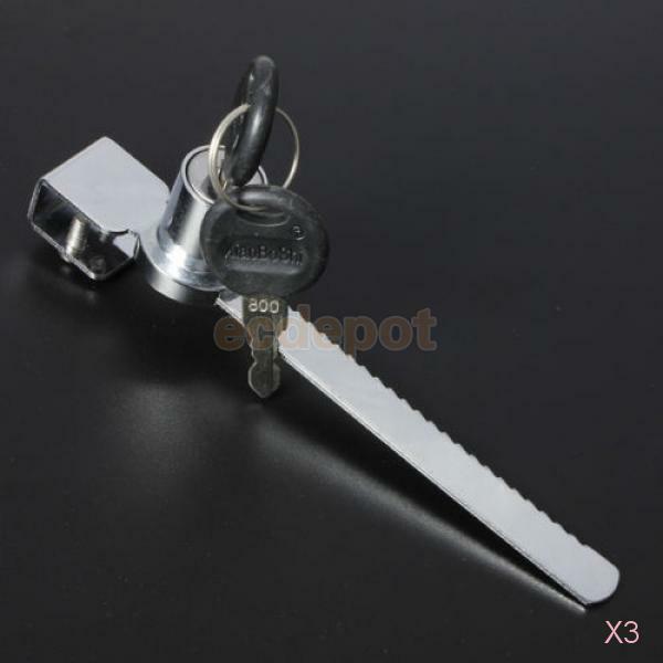 3Pcs Keyed Alike Display Case Showcase Lock Sliding Glass Cabinet Push Door Lock