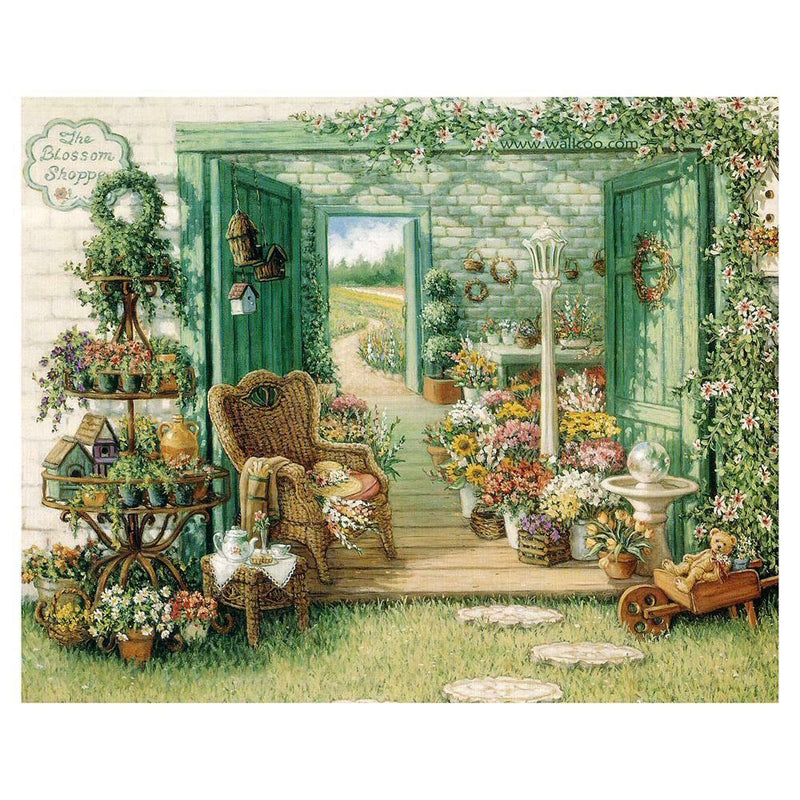 5D DIY Full Drill Diamond Painting Yard Flowers Cross Stitch Embroidery Kit