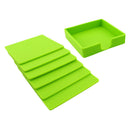 Drinks Coasters Set of 6 Cup Pad Mat Green Silicone Mug Coaster with Holder