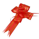 10PCS Large 10cm 4in Butterfly Style Golden Edge Ribbon Pull Bow Red