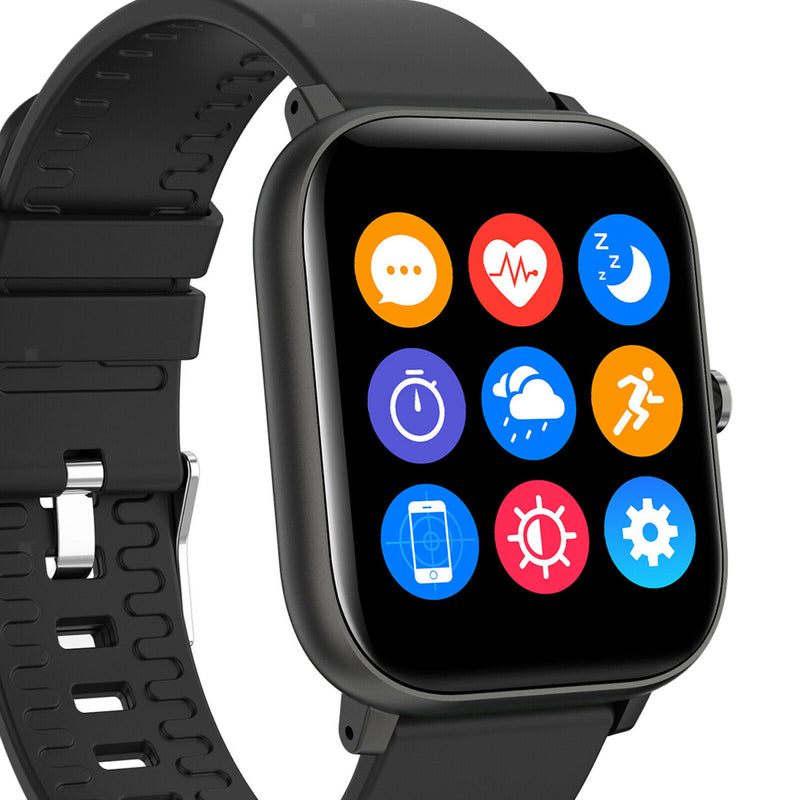 Smart Watch Blood Pressure Heart Rate Monitor Bracelet Wristband Black