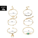 6pcs Turquoise Shell Bracelet Boho Moon Charm Bangles Women Jewelry Gift
