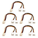 5 Pcs 3 Pin Female to Dual Male PC Fan Splitter Extension Cable 20cm