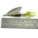 10Pcs/Set Spinner Fishing Baits Metal Artificial Lures Fishing Yellow Feather ï¼D