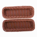 2pc Rattan Plastic Basket Cutlery Basket Rectangular Storage Box Cutlery Fo J7S1