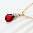 Necklace Earrings Diamond Water droplets Elegant Women Jewellery Set of Cry R2V4