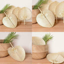 1Pcs DIY Handmade Cooling Fan Creative Peach Shaped Bamboo Fan Woven W0Z9