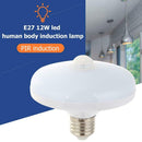 Human Body Induction Bulb LED Saucer Light E27 12W 85-265V Garden Room Lamp