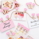 Photo Paper Clip Mini Wooden Wedding Decor Clip Crafts Love Heart Pegs Chic