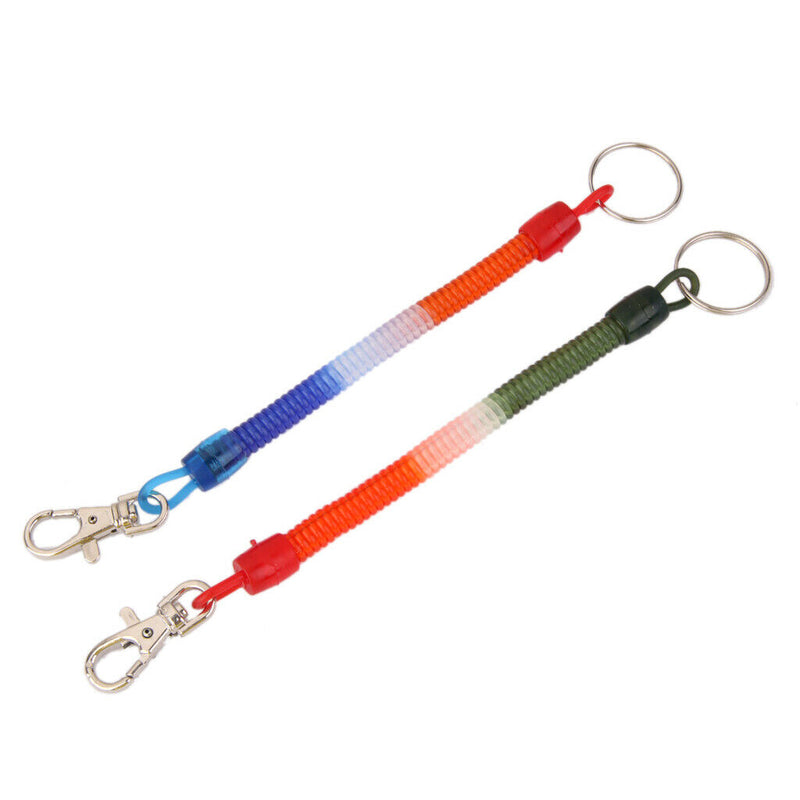 12pcs Plastic Spiral Key Chain Stretchable String Keyring Key  Craft