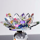 Crystal Lotus Candle Holder Tealight Home Tabletop Feng Shui Decor Multi