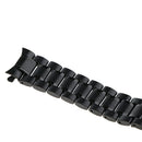 Stainless Steel Bracelet Watch Band Strap Curved End Solid Links Black 20mm