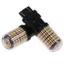 2Pcs 3157 4157NA LED Switchback DUAL White Amber Signal Parking LED BulbsFT