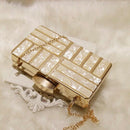Acrylic Decoration Clutches Women Evening Bags Party Wedding Hand Bag Chain