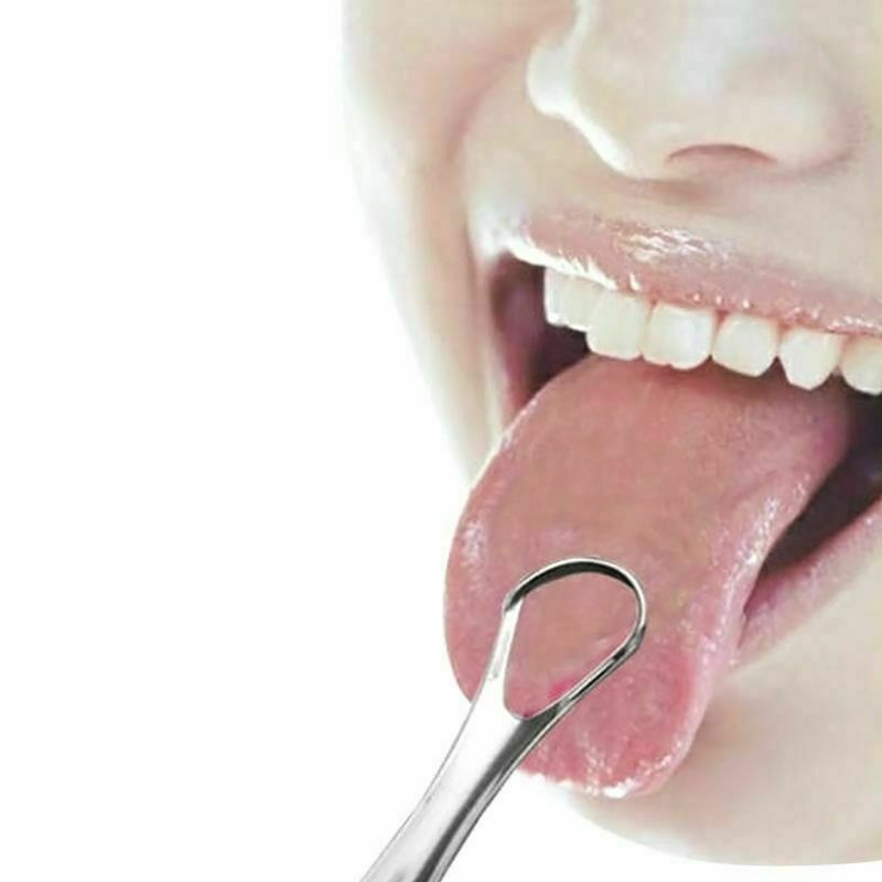 Stainless Steel Tongue Cleaner Scraper Oral Care Bad Breath Sweeper Tool 1X