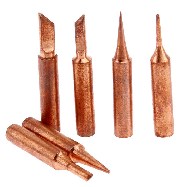 6pcs/lot Red Copper Welding Head Pure Red Copper Solder Tip Tool Kit