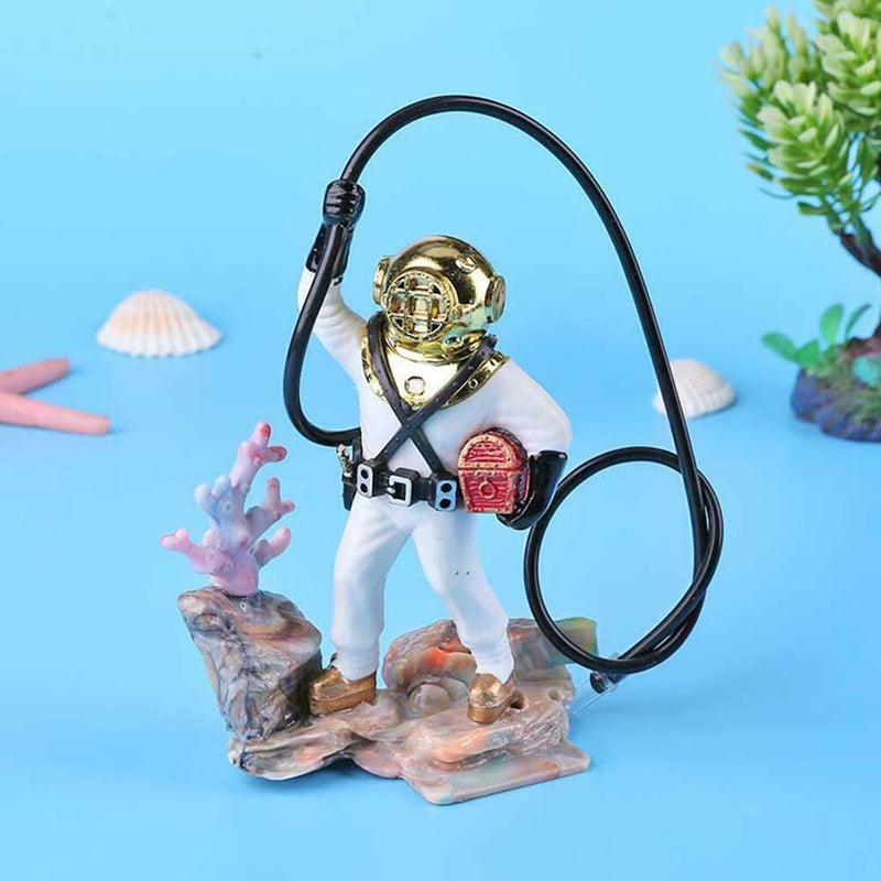 Underwater Animation Landscape Treasure Hunt Diver Pneumatic Decor (White) A