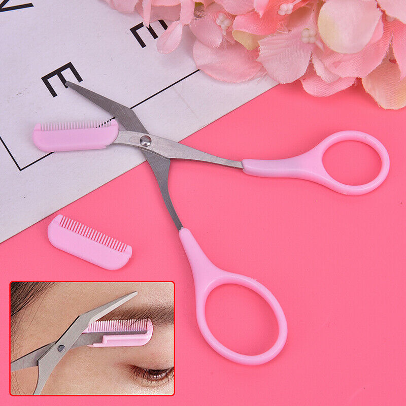 1pcs Eyebrow Eyelash Hair Scissors Comb Trimmer Stainless Steel Tool P a_J Gw