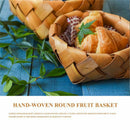Creative hand-woven round fruit basket Bread basket-wood basket picnic stor C6V6