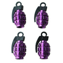 Purple Grenade Shaped Cool Car Tire Tyre Valve Cap Cover