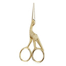 Retro crane sewing scissors 11.5 cm Golden