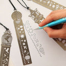 Creative Hollow Metal Straight Measure Ruler Diary DIY Bookmark Stationery
