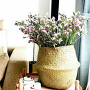 Woven Seagrass Basket, Woven Seagrass Tote Belly Basket for Storage, Laundr