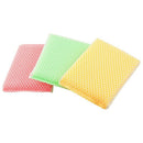 Kitchen Dish Bowl Green red Yellow Scouring Sponge Cleaning Pads 3 Pcs B2M3