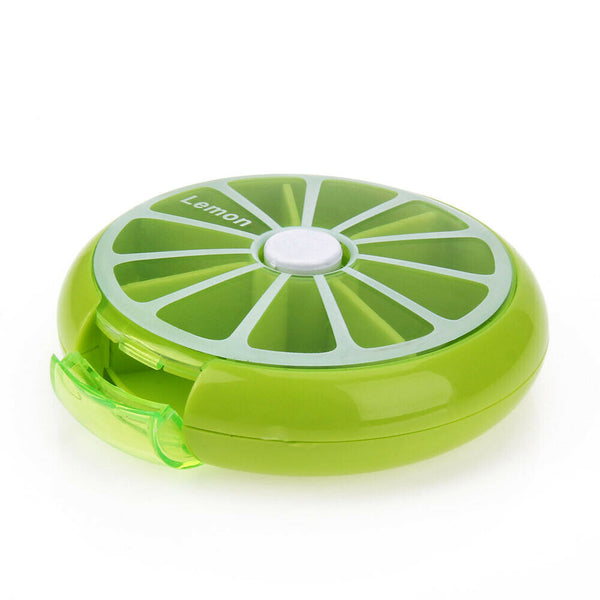 7 Sub Grid Round Fruit Shape Weekly Health Care Medicine Pill Box Organizer